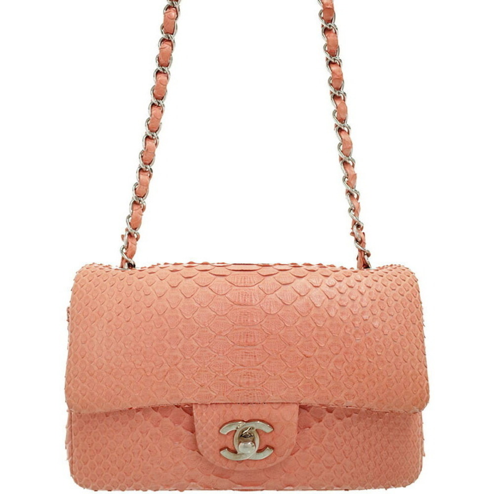 Chanel Python Chain Shoulder Bag Black